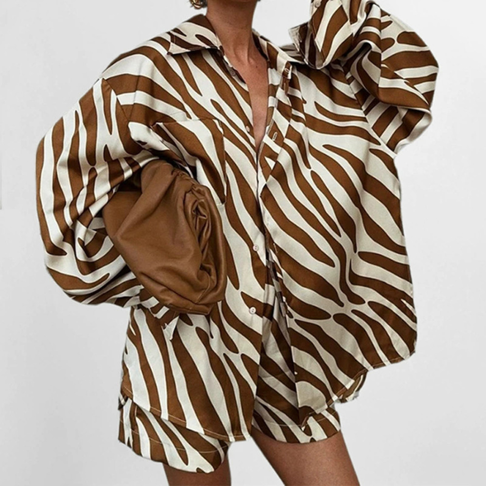 ZARA Summer Fashion Casual Printed Top and Shorts 2 Piece Set - Picture 4 of 6
